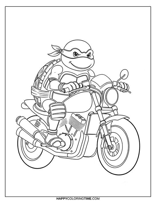 Coloriages de motos des Tortues Ninja