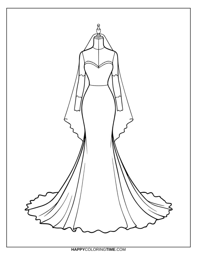 Coloriages de robes de mariée