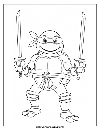 Dessin de Leonardo des Tortues Ninja
