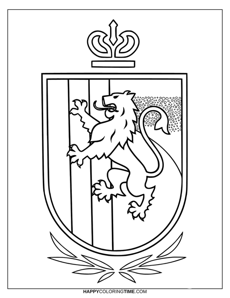 Page de coloriage sur le football belge