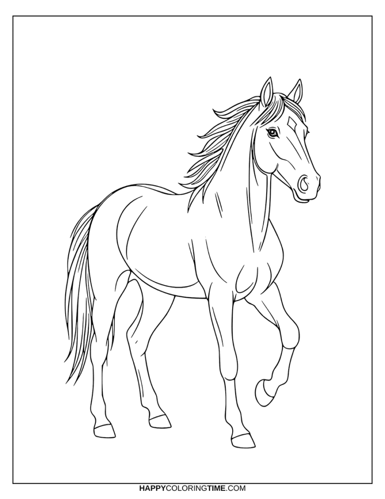 Pages de coloriage de chevaux réalistes