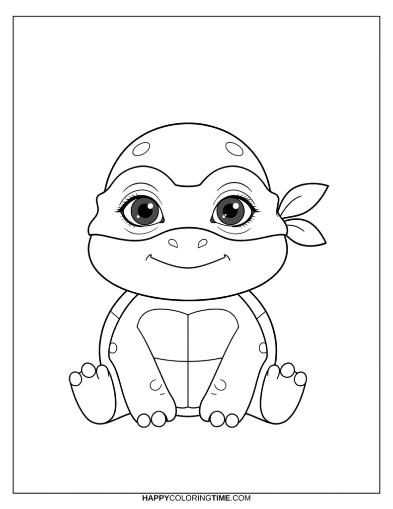 Pages de coloriage des Tortues Ninja bébés