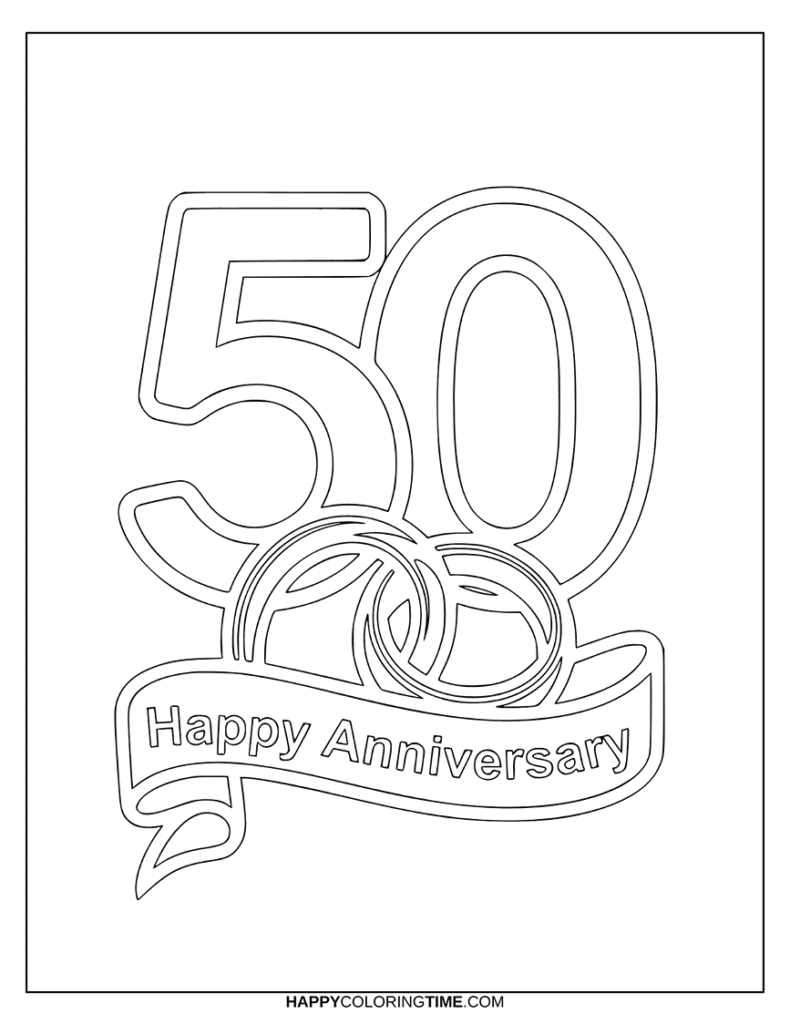 coloriage anniversaire de mariage