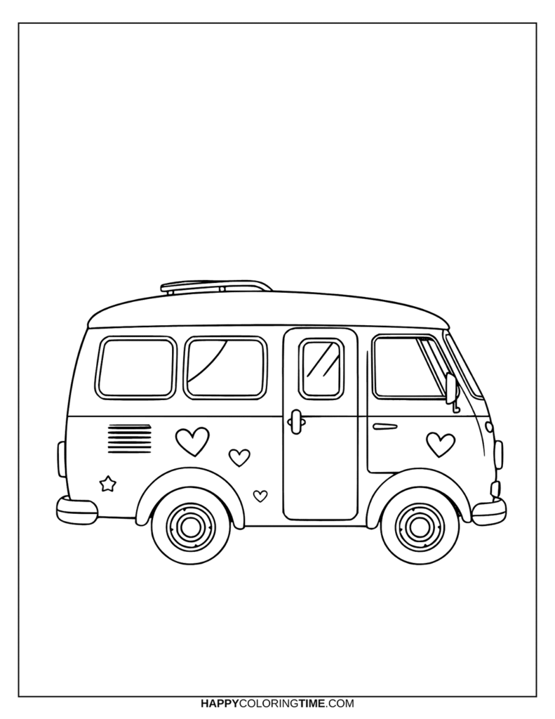 coloriage camping car barbie