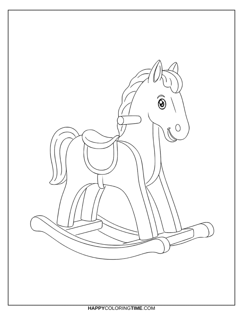 coloriage cheval a bascule