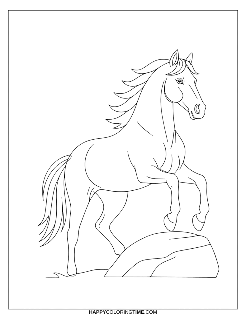 coloriage cheval au galop