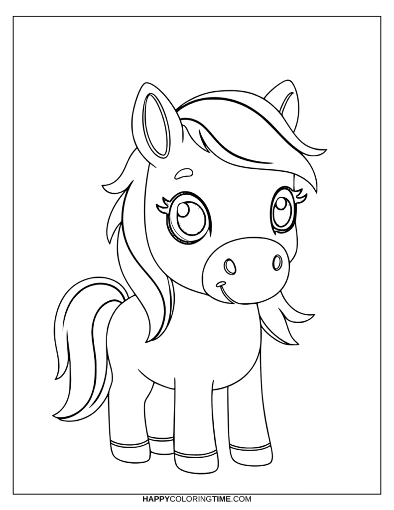 coloriage cheval fille