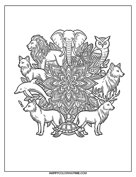 coloriage mandala à imprimer animaux

