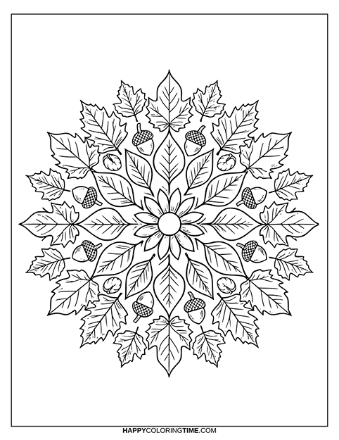 coloriage mandala automne 
