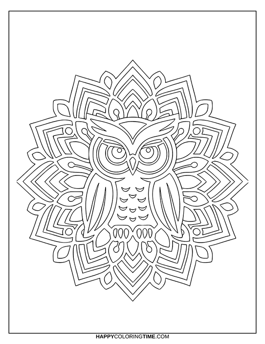 coloriage mandala chouette 