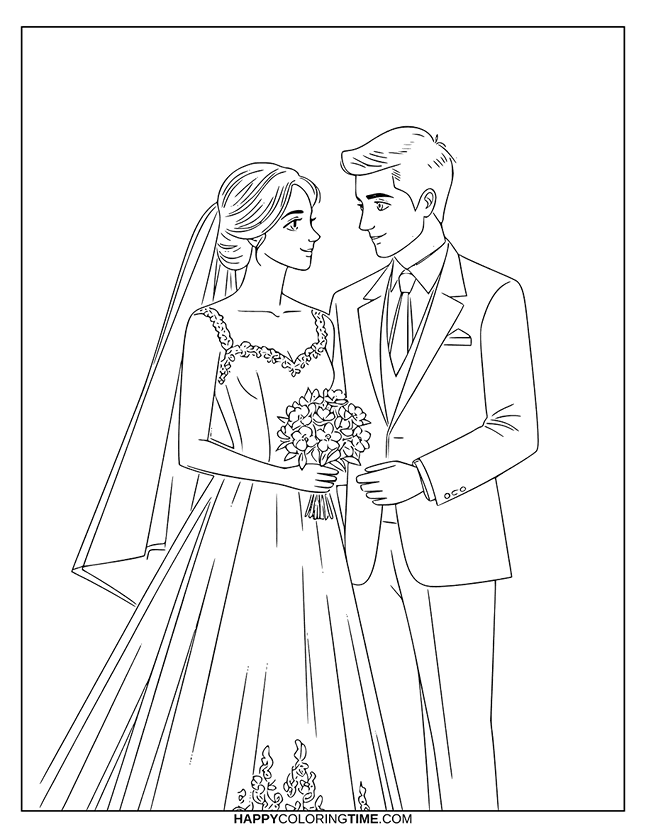 coloriage mariage adulte