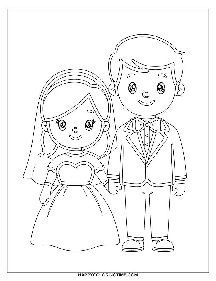 coloriage mariage enfant