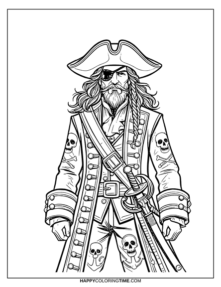 coloriage pirate adulte