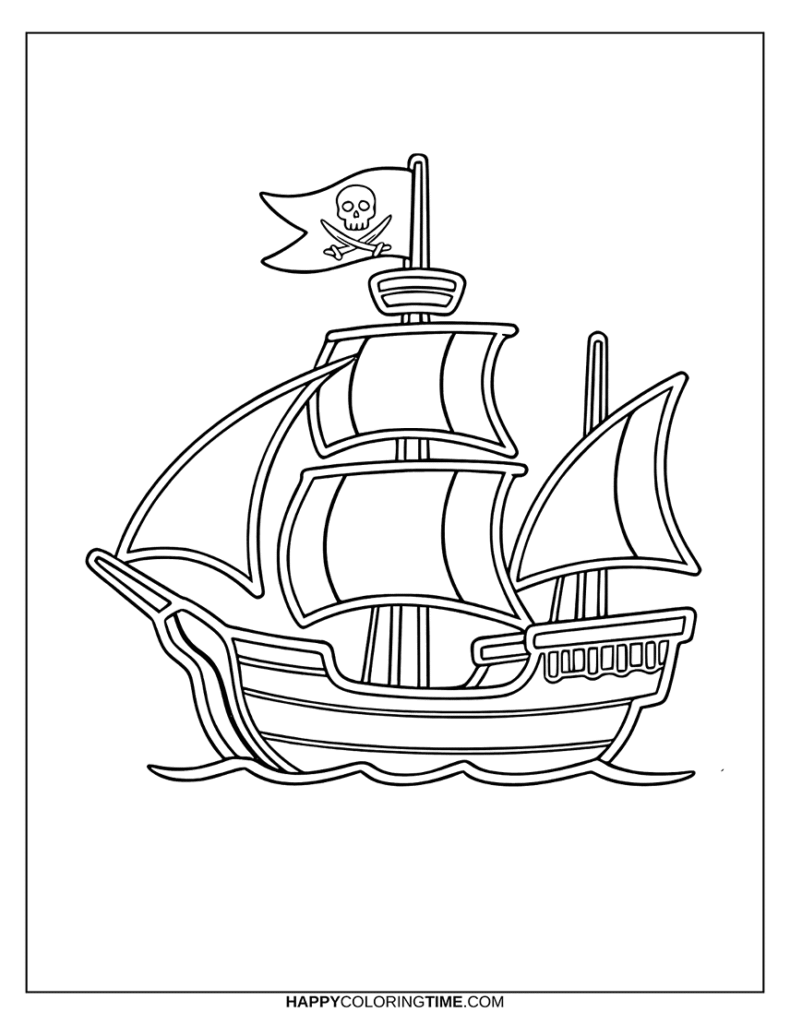 coloriage pirates bateau