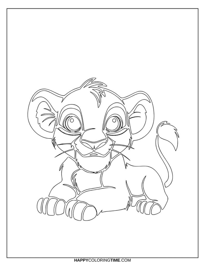 coloriage simba bébé