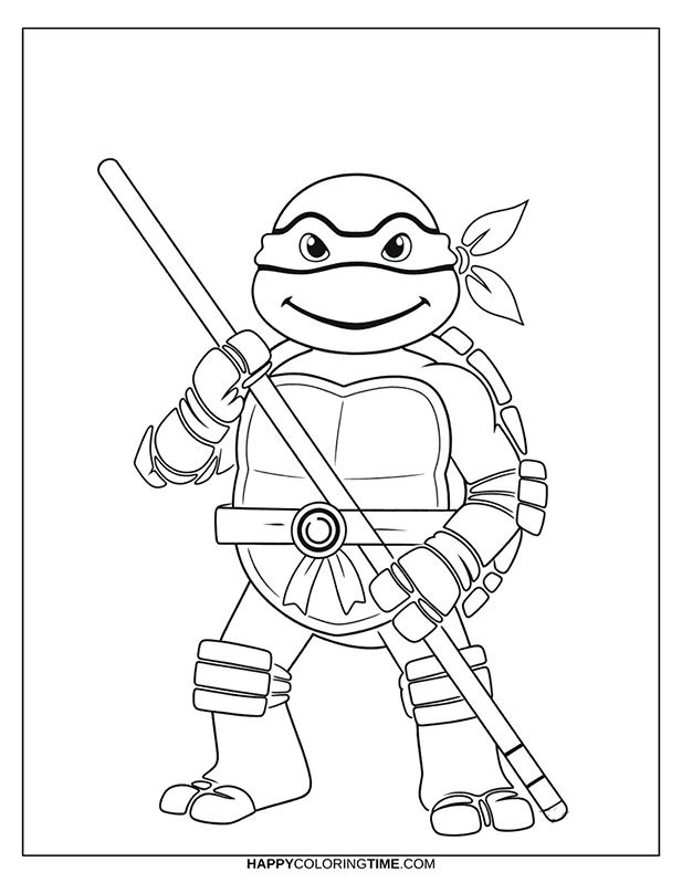 coloriage tortue ninja donatello