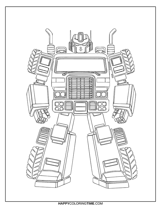 coloriage transformers camion