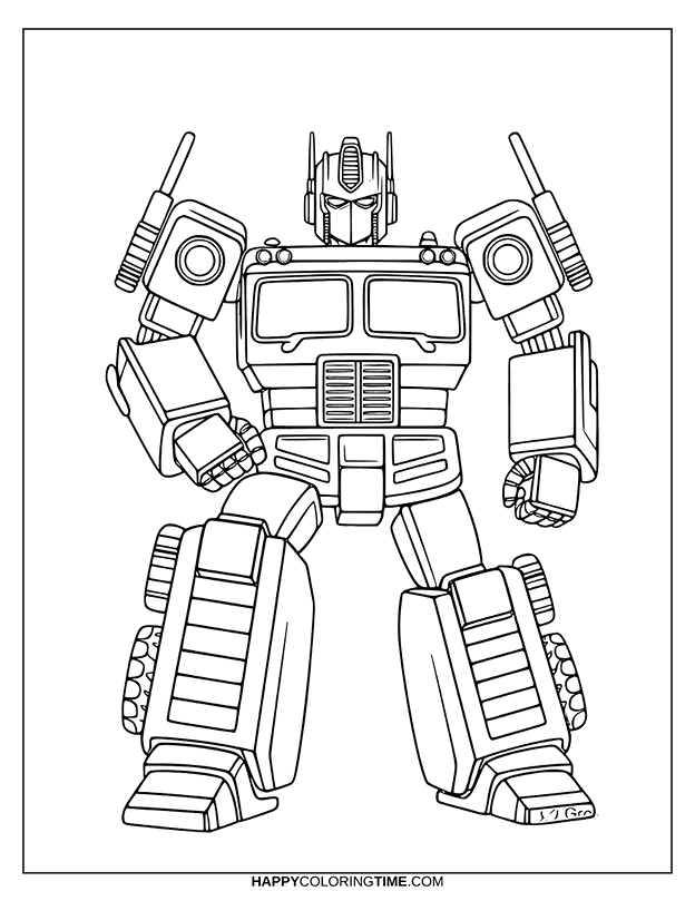 coloriage transformers optimus prime